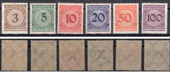 Michel 338-343 ** Wertziffern im Kreis mit Rosetten komplett 