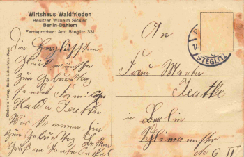 Dahlem Berlin Wirtshaus Waldfrieden Wilhelm Sickler o um 1920