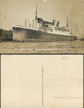 Hamburg America line steamer "New York" *ca. 1930