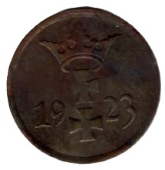 Danzig 1 Pfennig 1923 Polen