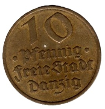 Danzig 10 Pfennig 1932 Polen