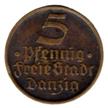 Danzig 5 Pfennig 1932 Polen