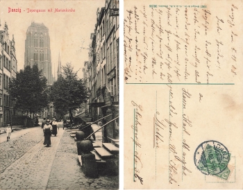 Danzig Jopengasse mit Marienkirche o 6.11.1908