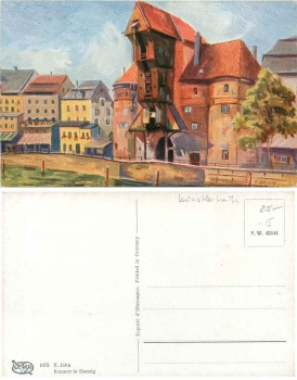 Danzig Krantor artist card E. Jahn * around 1920