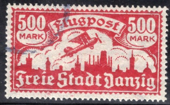 Danzig Michel 137 o gestempelt Flugpost