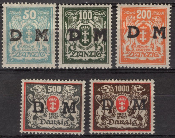 Danzig Michel 36-40 * ungebraucht mit Falz Dienstmarken