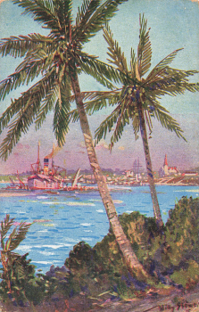 Daressalam Deutsch-Ostafrika Künstlerkarte Willy Stöwer * um 1918