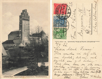 Darmstadt artist colony exhibition house and wedding tower o 9.8.1922