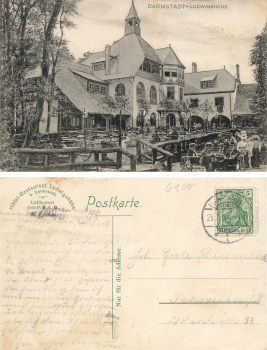 Darmstadt Restaurant Ludwigshöhe o ca. 1914