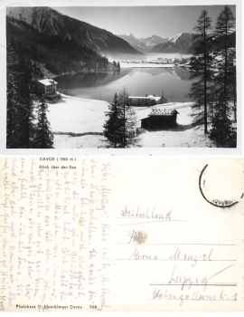 Davos view over the lake around 1930