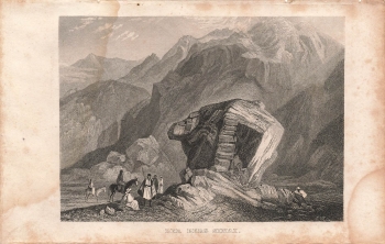 Mount Sinai - Moses Rock Egypt original steel engraving around 1846