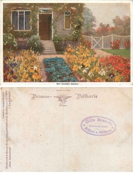 Der deutsche Garten "mein Gartenhaus" Primus Künstlerkarte *ca. 1910
