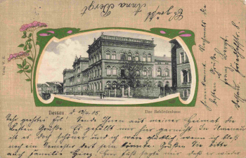 Dessau Government Building – Art Nouveau postcard, c. 1905