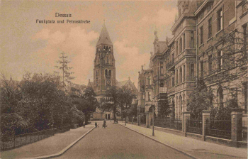 Dessau Funkplatz und Petruskirche * um 1920