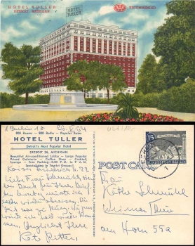 Detroit Michigan Hotel Tuller o 26.5.1964