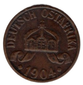German East Africa 1 Heller 1904 A