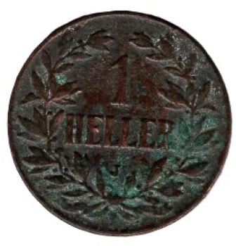 German East Africa 1 Heller 1907 J
