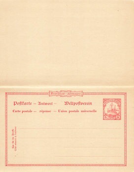 Deutsch Ostafrika Ganzsache mit Antwortkarte 5 Pesa * um 1910