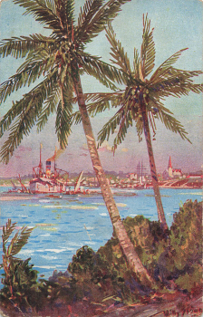 Daressalam Deutsch-Ostafrika Künstlerkarte Willy Stoewer o 1918