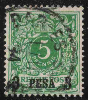 German East Africa Michel No. 4, centered Pangani postmark, 1896.