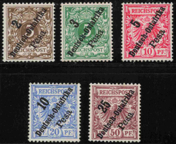 German East Africa Michel 6-10 ** mint never hinged Crown/Eagle