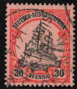 Deutsch-Südwestafrika Michel 16 o gestempelt Kaiseryacht