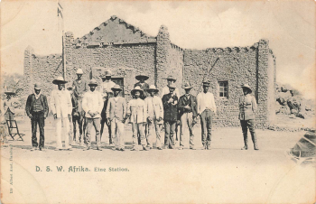 A station with people in German South West Africa * around 1900