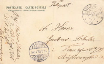 This is how we live - sometimes German South West Africa Field Post Keetmanshoop 4.7.1905