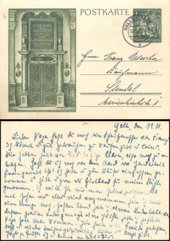 German goldsmith art postal stationery P 296 o Halle Saale 12.11.1943