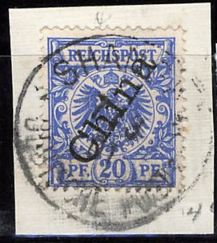 Deutsche Post in China  Michel 4 II o steiler Aufdruck gestempelt Krone Adler