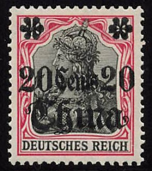 Deutsche Post in China Michel 42 * ungebraucht Falzrest Germania