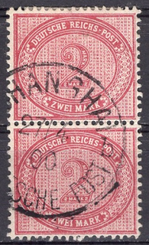 Deutsche Post in China Vorläufer Michel V37 senkrechtes Paar o Shanghai o 27.4.1900