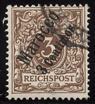 German Post in Morocco, Michel No. 2, cancelled (Crown & Eagle)