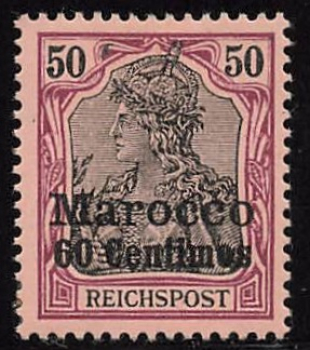 German Post in Morocco Michel 14 * unused with hinge remnant Germania