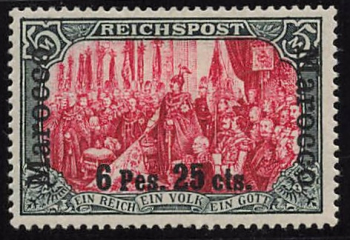 German Post in Morocco Michel 19 I * unused with hinge remnant