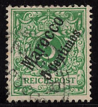German Post in Morocco, Michel No. 2, cancelled (Crown & Eagle)
