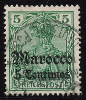 German Post in Morocco, Michel No. 20, cancelled, Germania issue.
