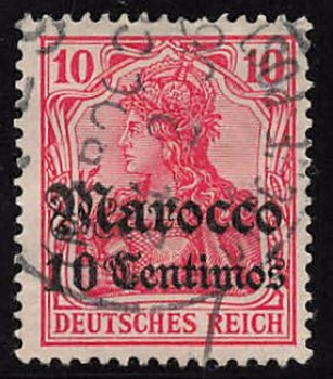 German Post in Morocco, Michel No. 23, 'o' (circular date stamp) cancellation, Germania issue.