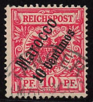 German Post in Morocco, Michel No. 3, cancelled (Crown & Eagle)