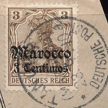German Post in Morocco, Michel No. 34, cancelled (Germania issue)