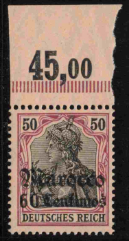 German Post in Morocco Michel 41 ** mint, top margin, Germania issue