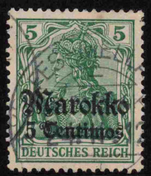German Post in Morocco, Michel No. 46, used (cancelled), Germania issue.