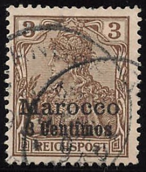 German Post in Morocco, Michel No. 7, cancelled, Germania issue.
