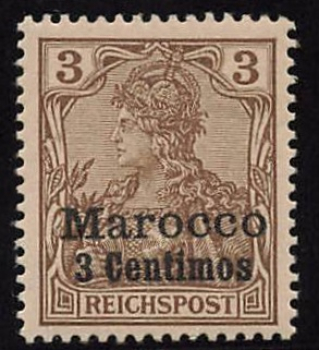 German Post in Morocco Michel 7 * unused with hinge remnant Germania