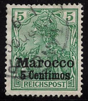 German Post in Morocco, Michel No. 8 II cancelled, Germania issue