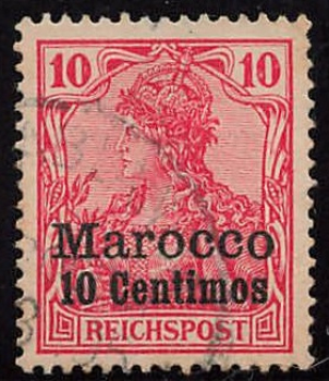 German Post in Morocco, Michel No. 9, cancelled, Germania issue.