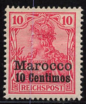 German Post in Morocco Michel 9 * unused with hinge remnant