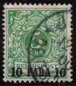 German Post in Turkey, Michel No. 6, used (postmarked), Crown and Eagle design.