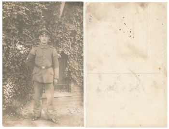 German soldier in military uniform with rifle cord, WW1 *approx. 1915