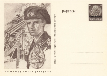 Luxembourg 6 Pfennig Hindenburg postal stationery P242 In the fight for freedom tanks 1940 *